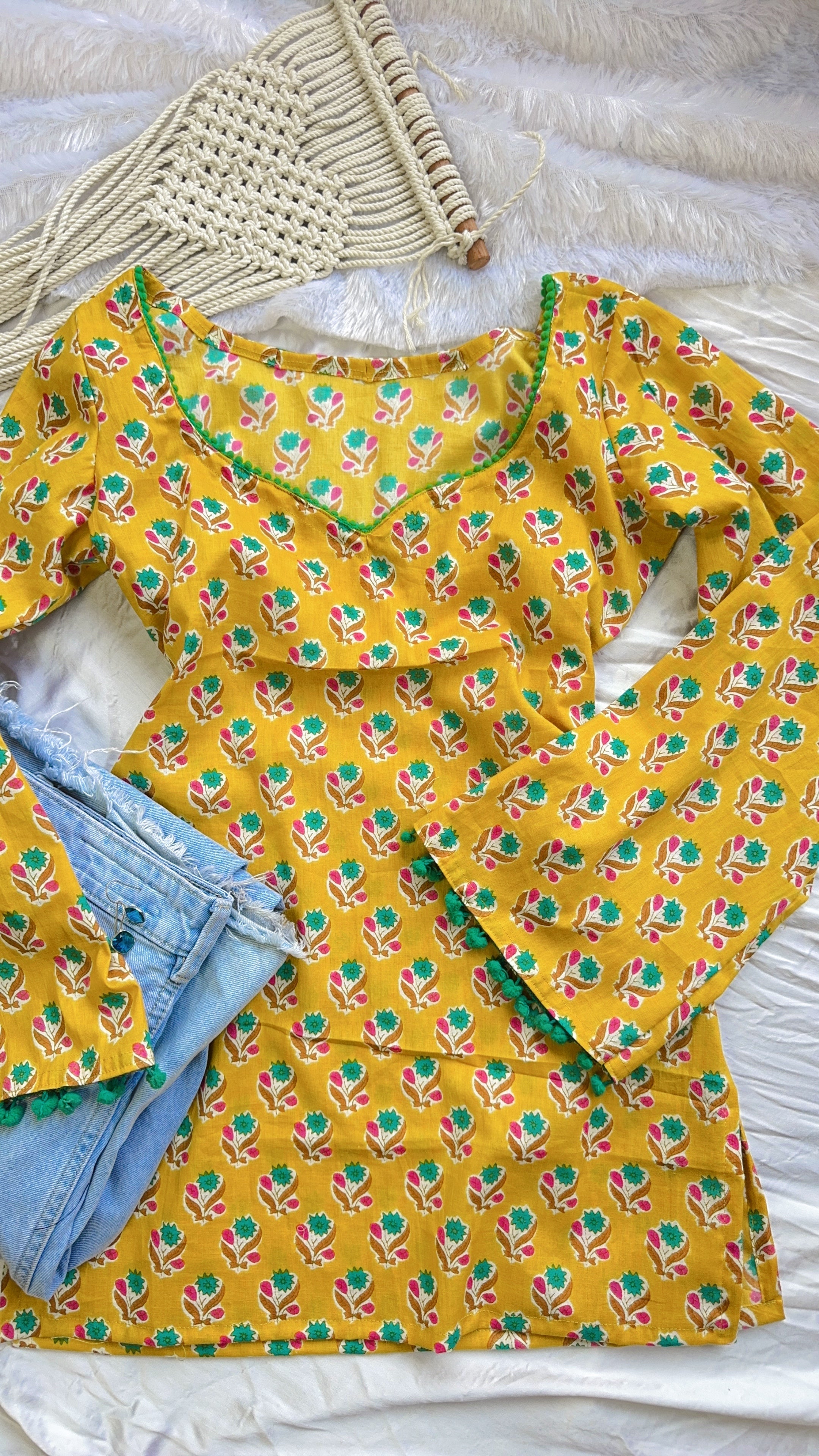 bell sleeves kurties