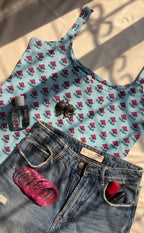 sky butti mirror lace shortie