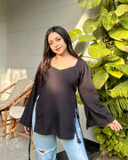 ZEENAT | bell sleeves kurti