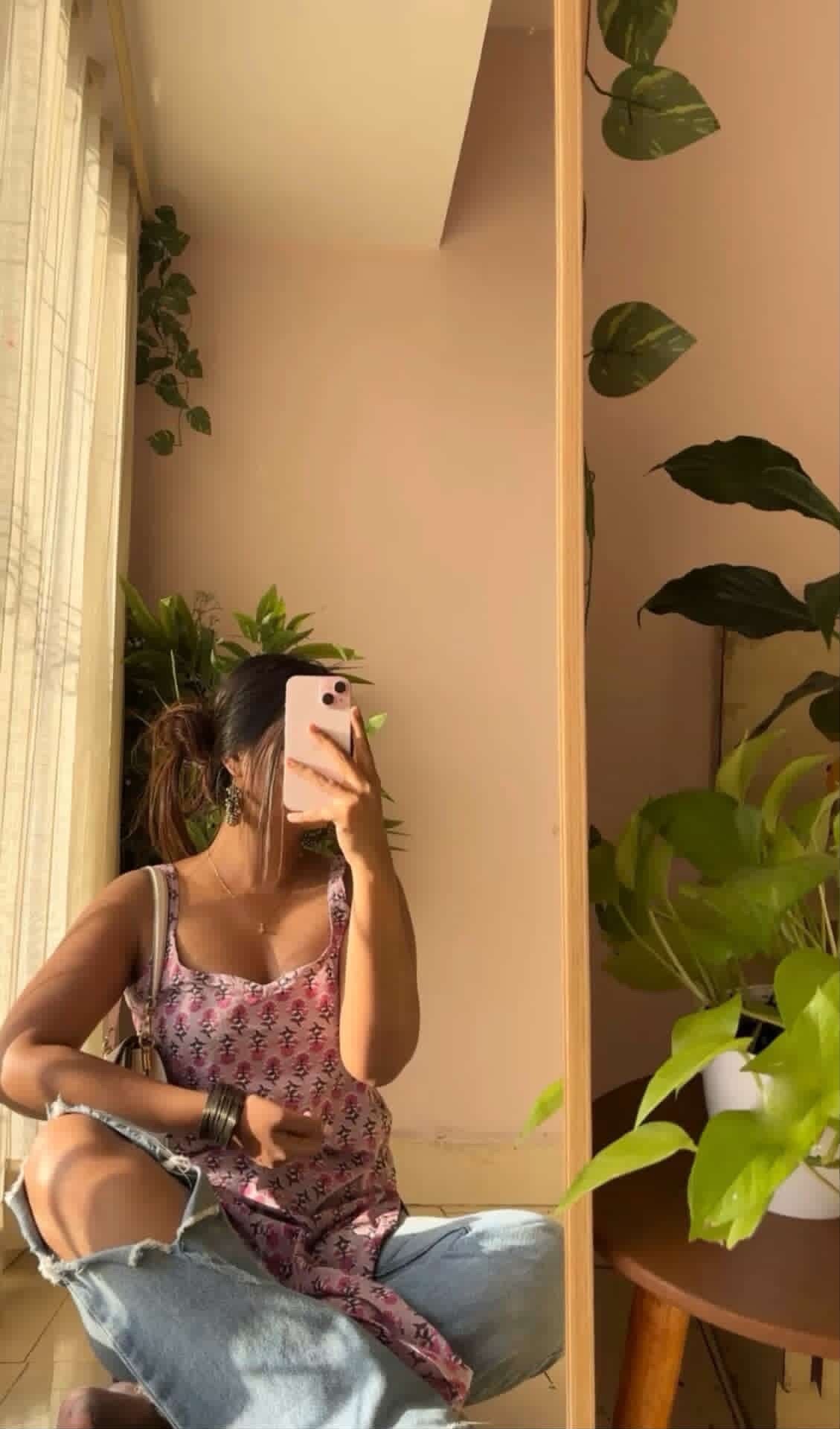 lilac pink butti long kurti