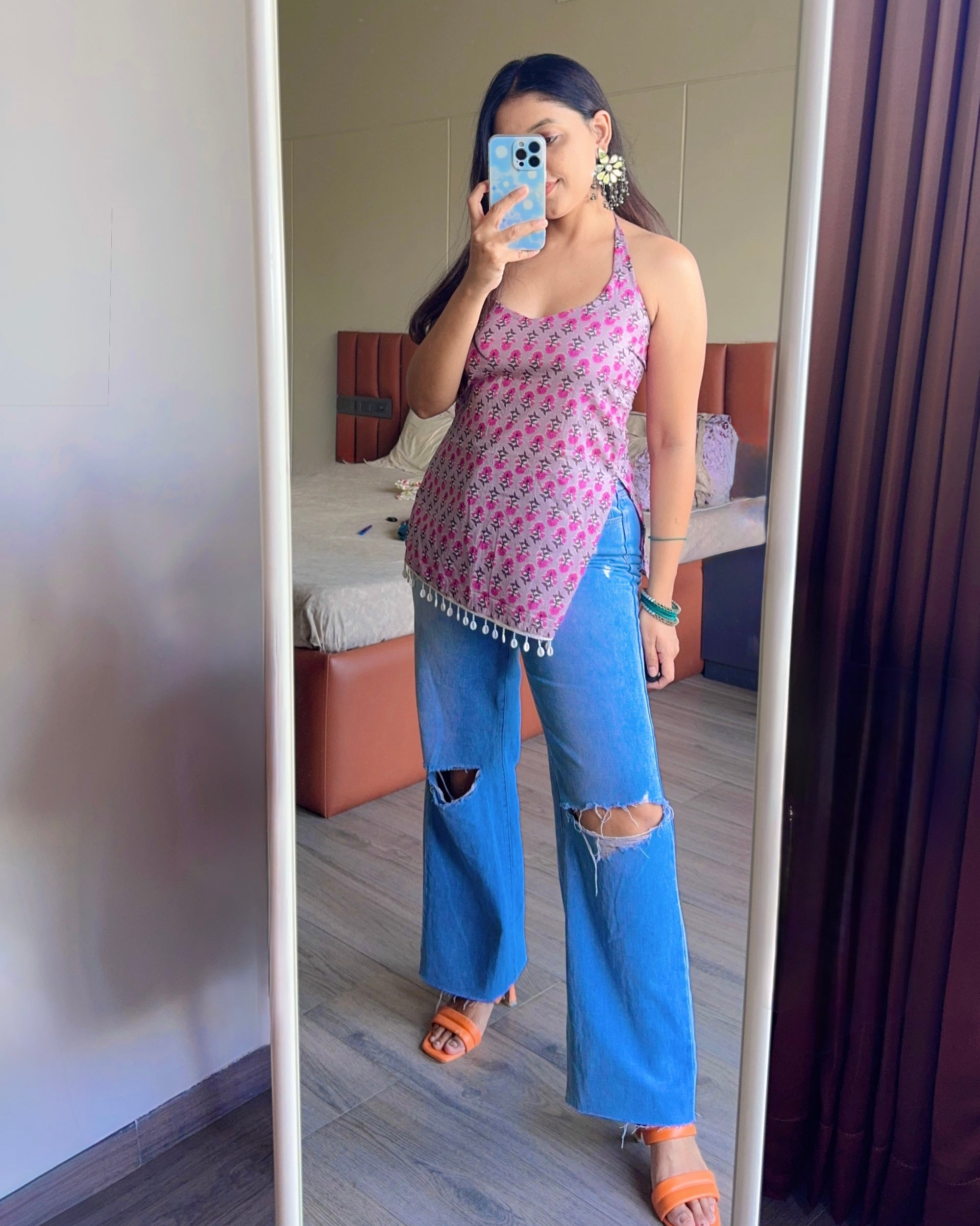 IZA | short kurti with halter neck