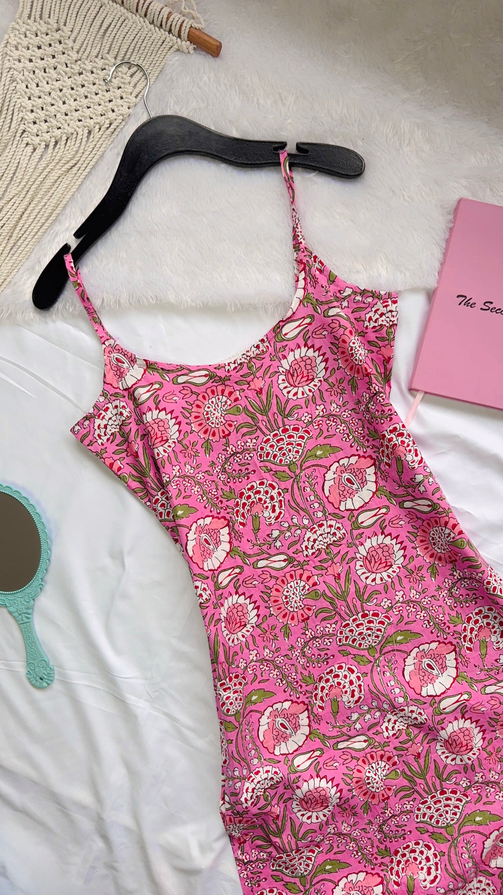 pastel pink shell lace kurta