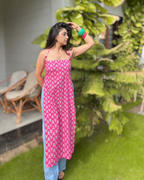 SHAGUN | beaded long kurti with halter neck