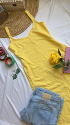 butter yellow chikankari long kurta