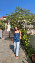 BLUE BANDHANI | short kurti