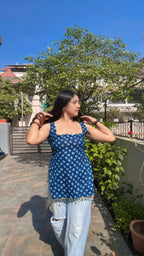 BLUE BANDHANI | short kurti