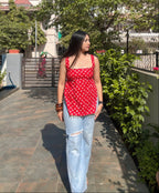 RED BANDHANI | short kurti