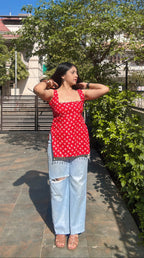 RED BANDHANI | short kurti