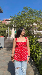 RED BANDHANI | short kurti