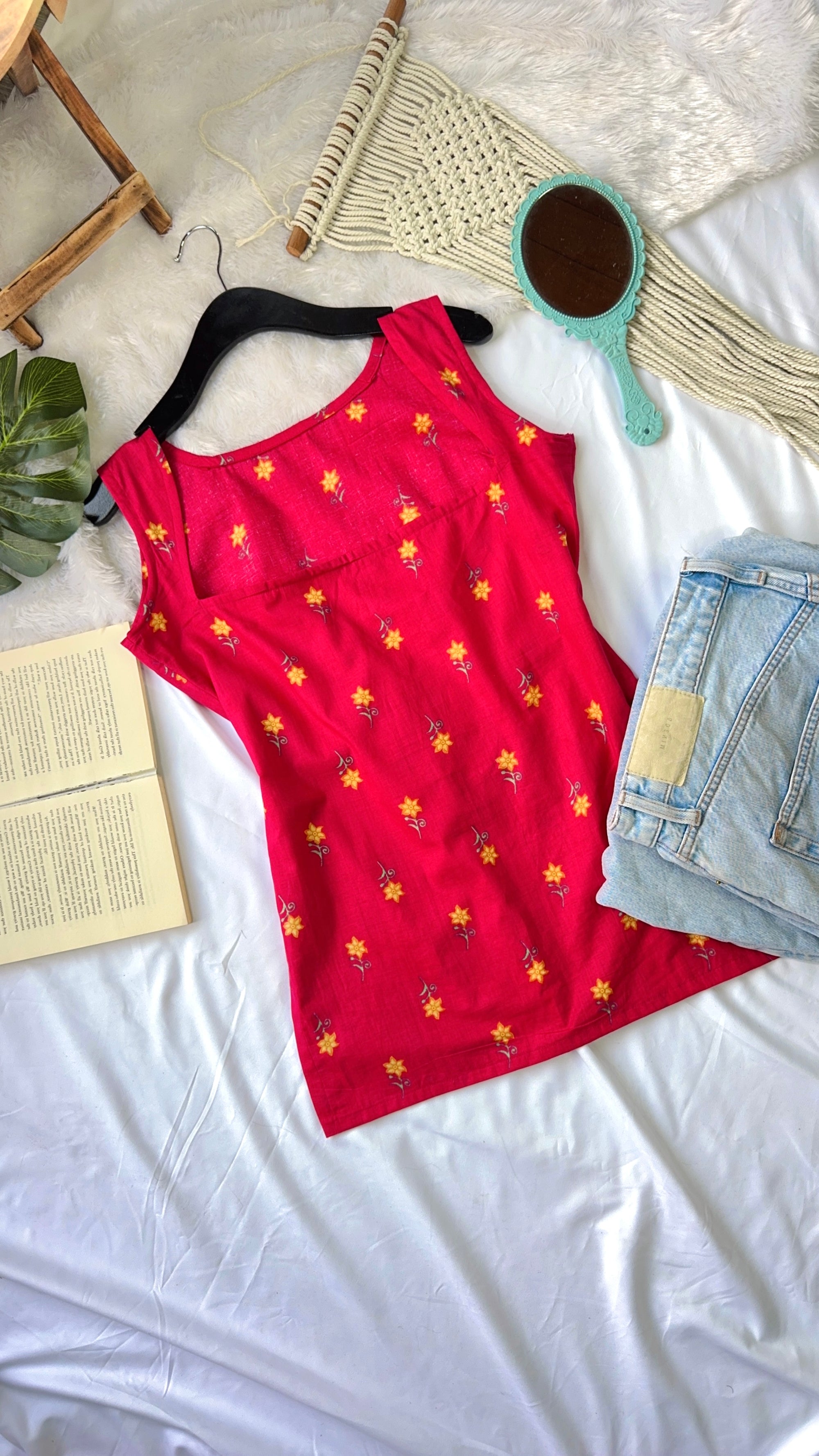 RED SURAJMUKHI | short kurti