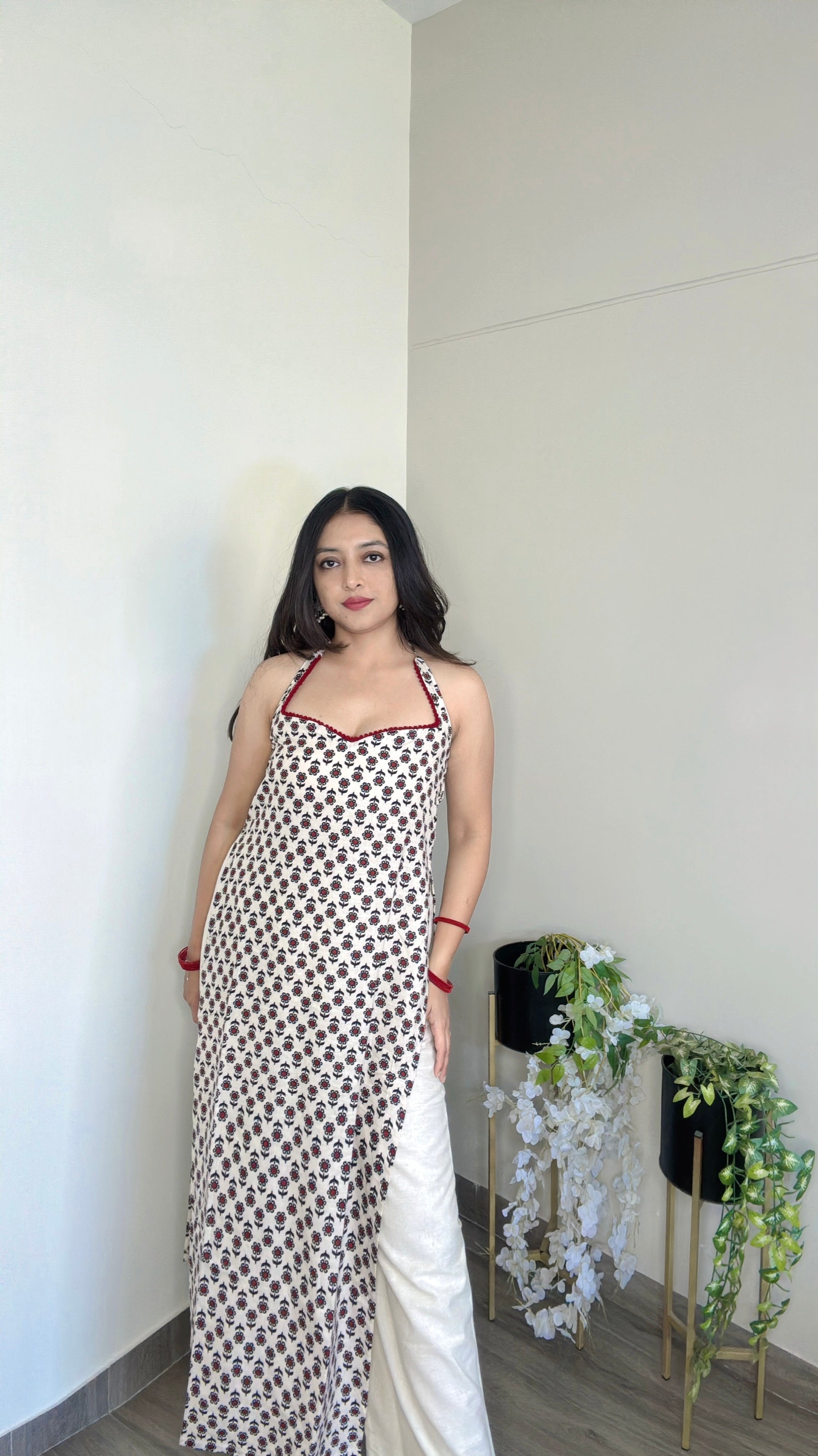 AAISHA | long kurti with halter neck