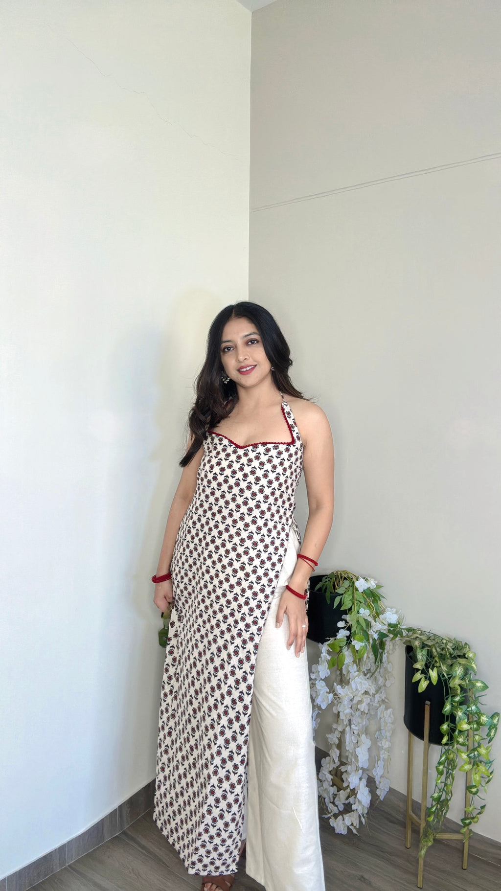 AAISHA | long kurti with halter neck