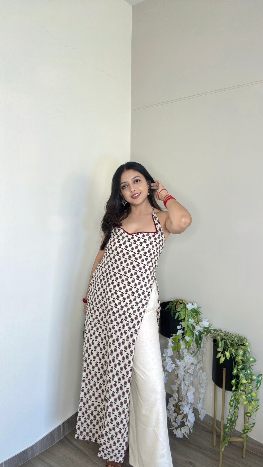 AAISHA | long kurti with halter neck