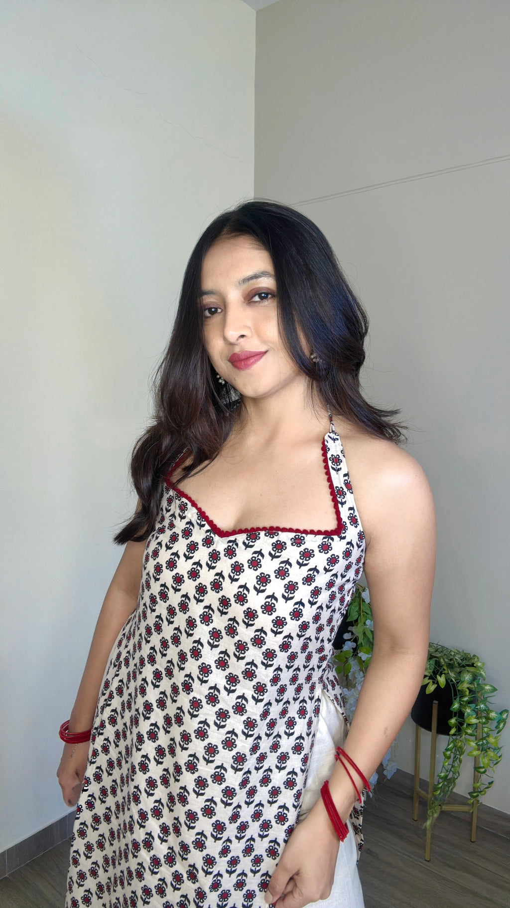 AAISHA | long kurti with halter neck