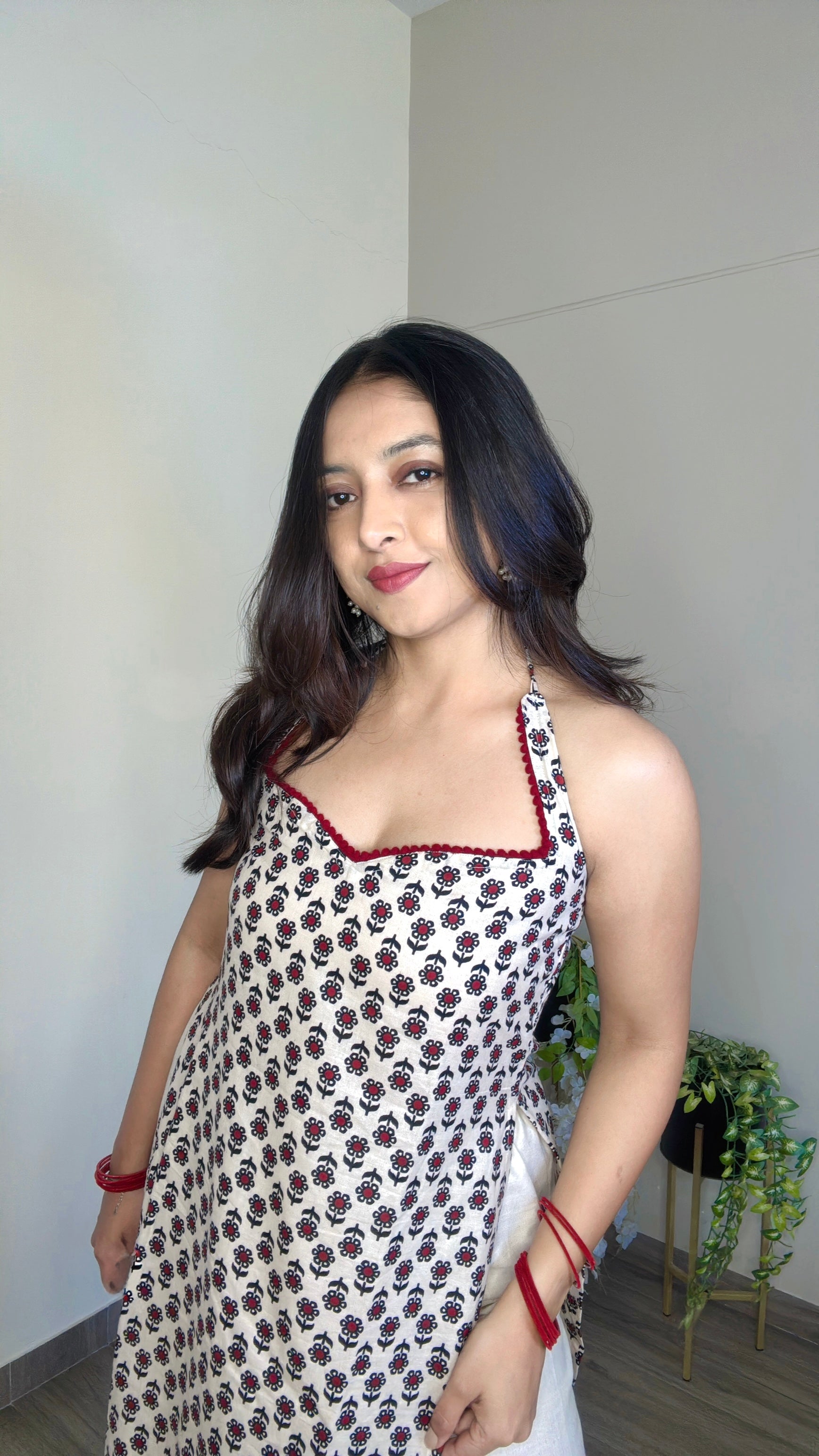 AAISHA | long kurti with halter neck