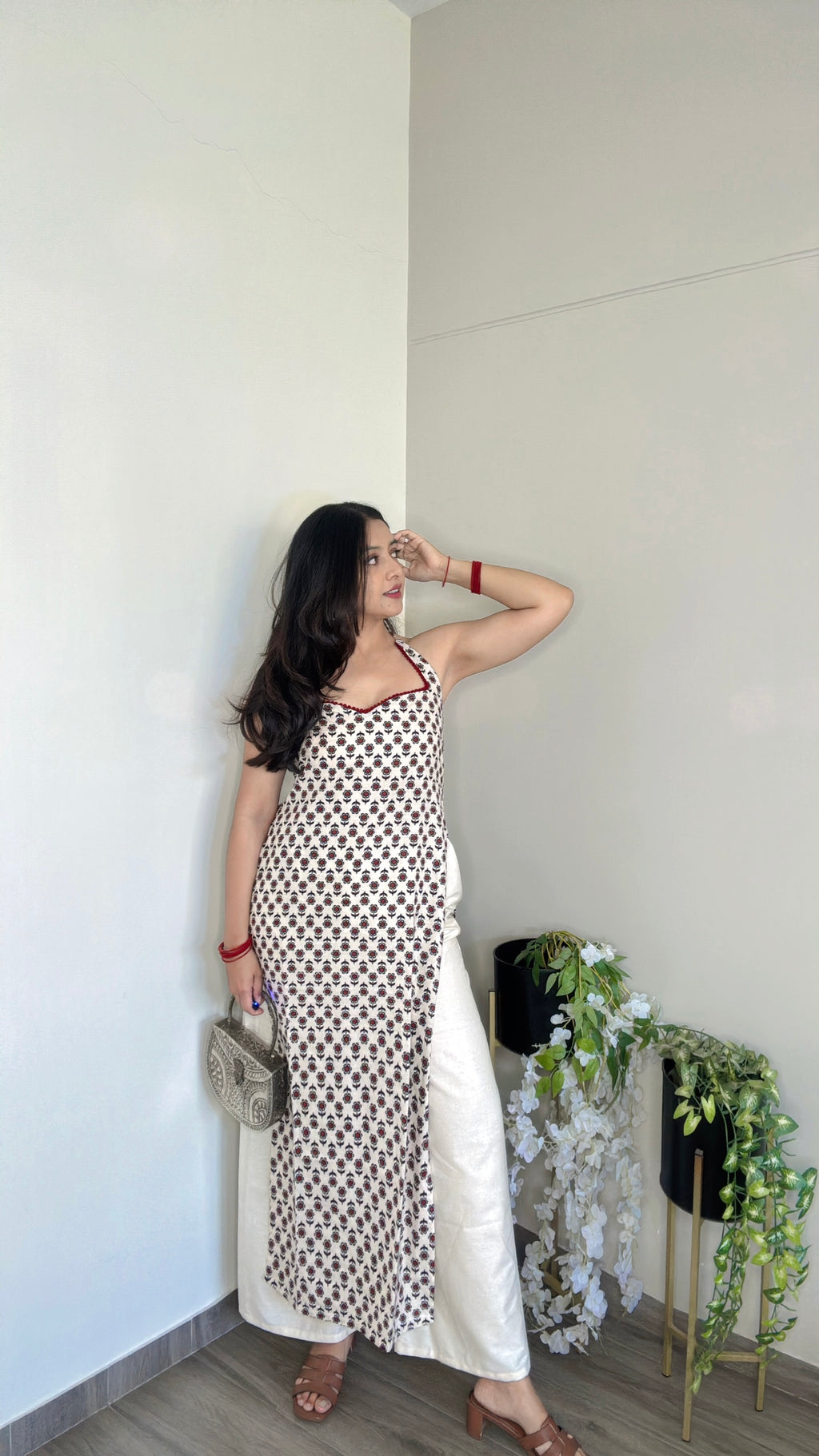 AAISHA | long kurti with halter neck