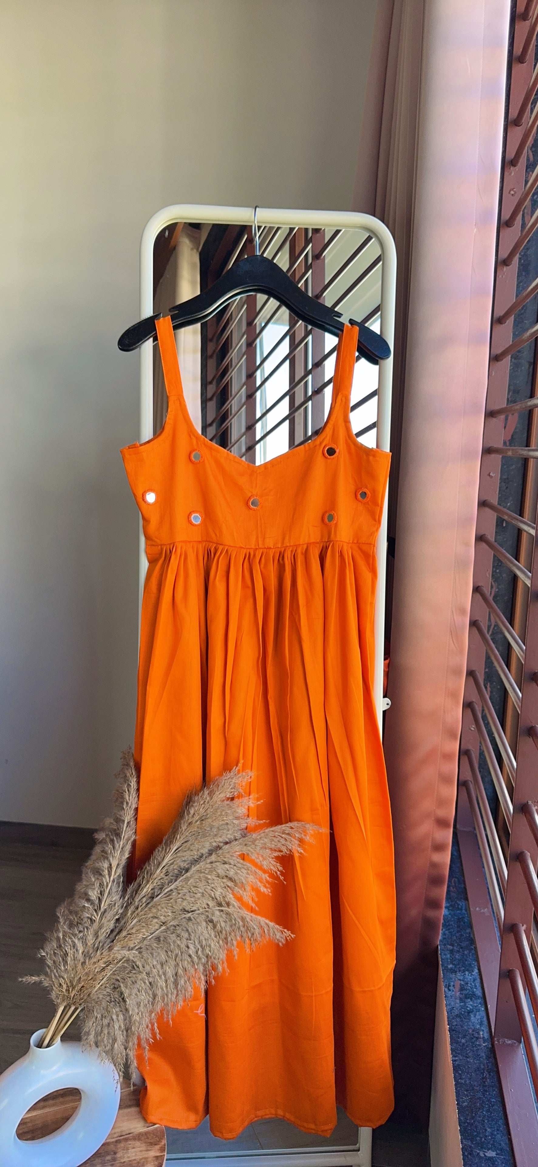 ORANGE CHANDANI ANARKALI DRESS