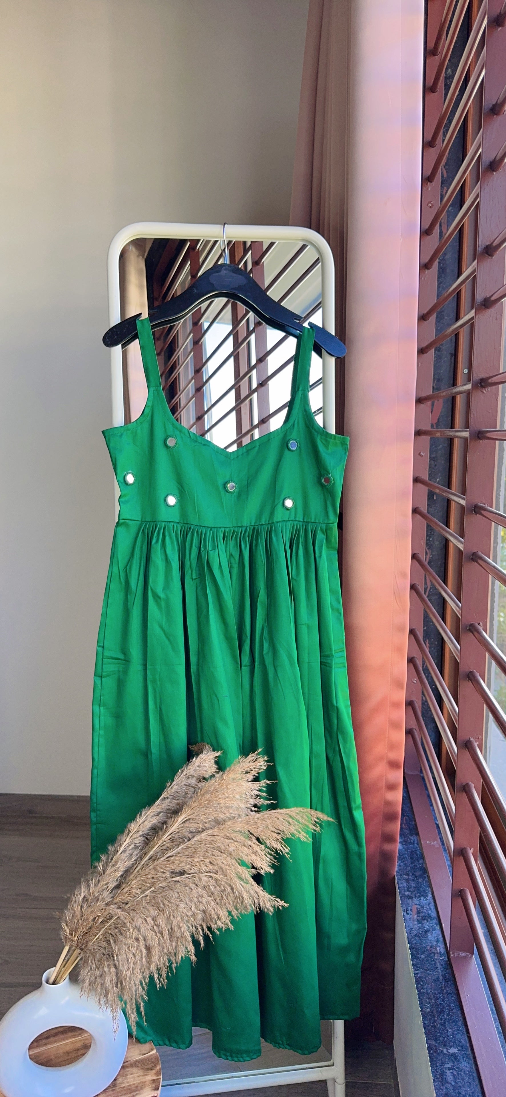 GREEN CHANDANI ANARKALI DRESS