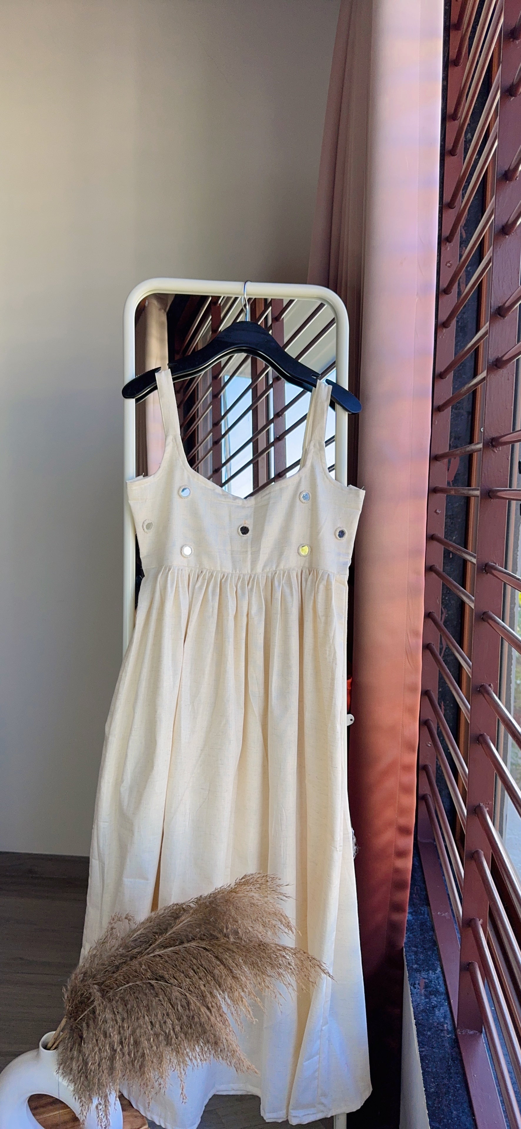 WHITE CHANDANI ANARKALI DRESS