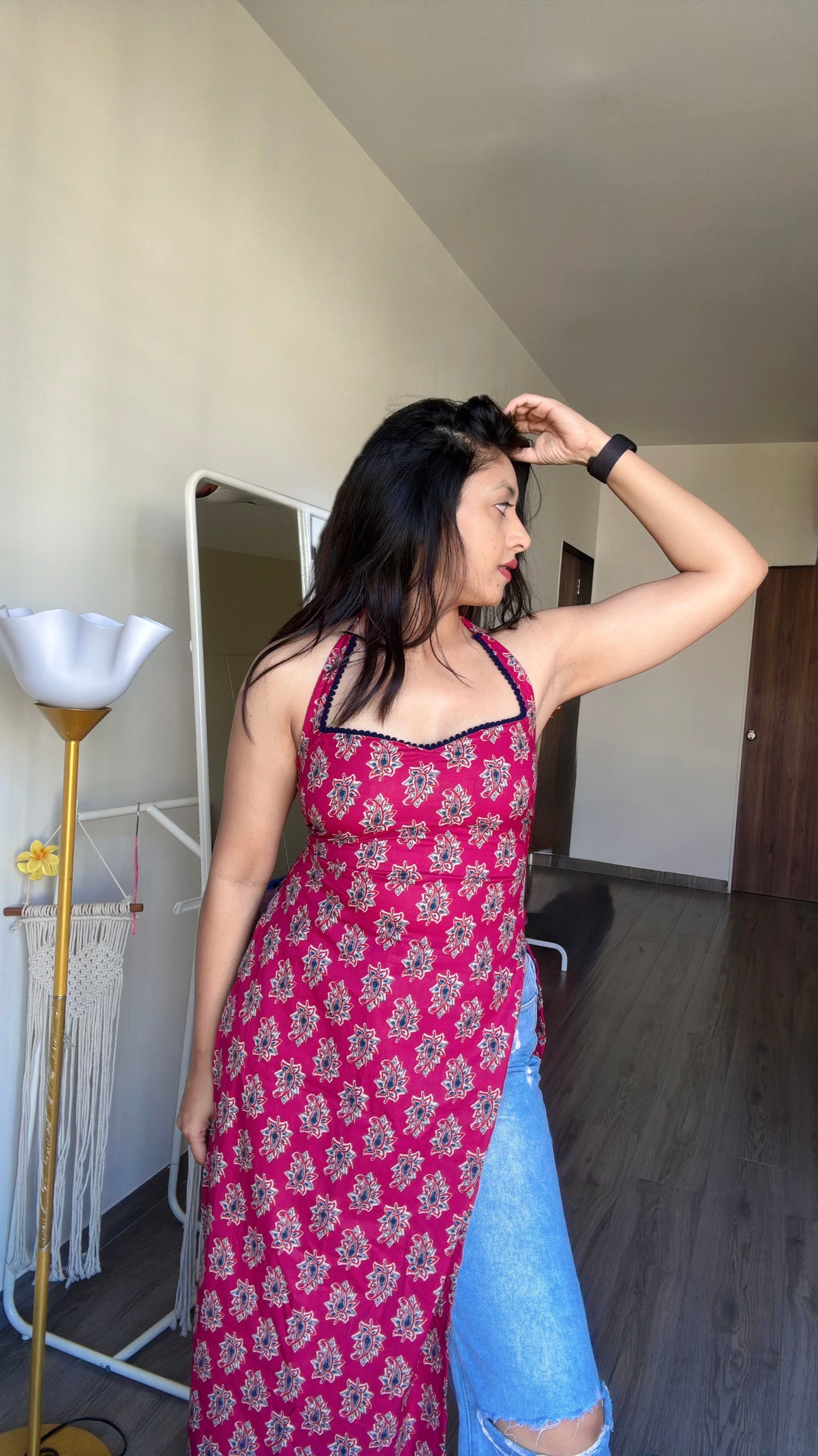 JUGNI | long kurti with halter neck