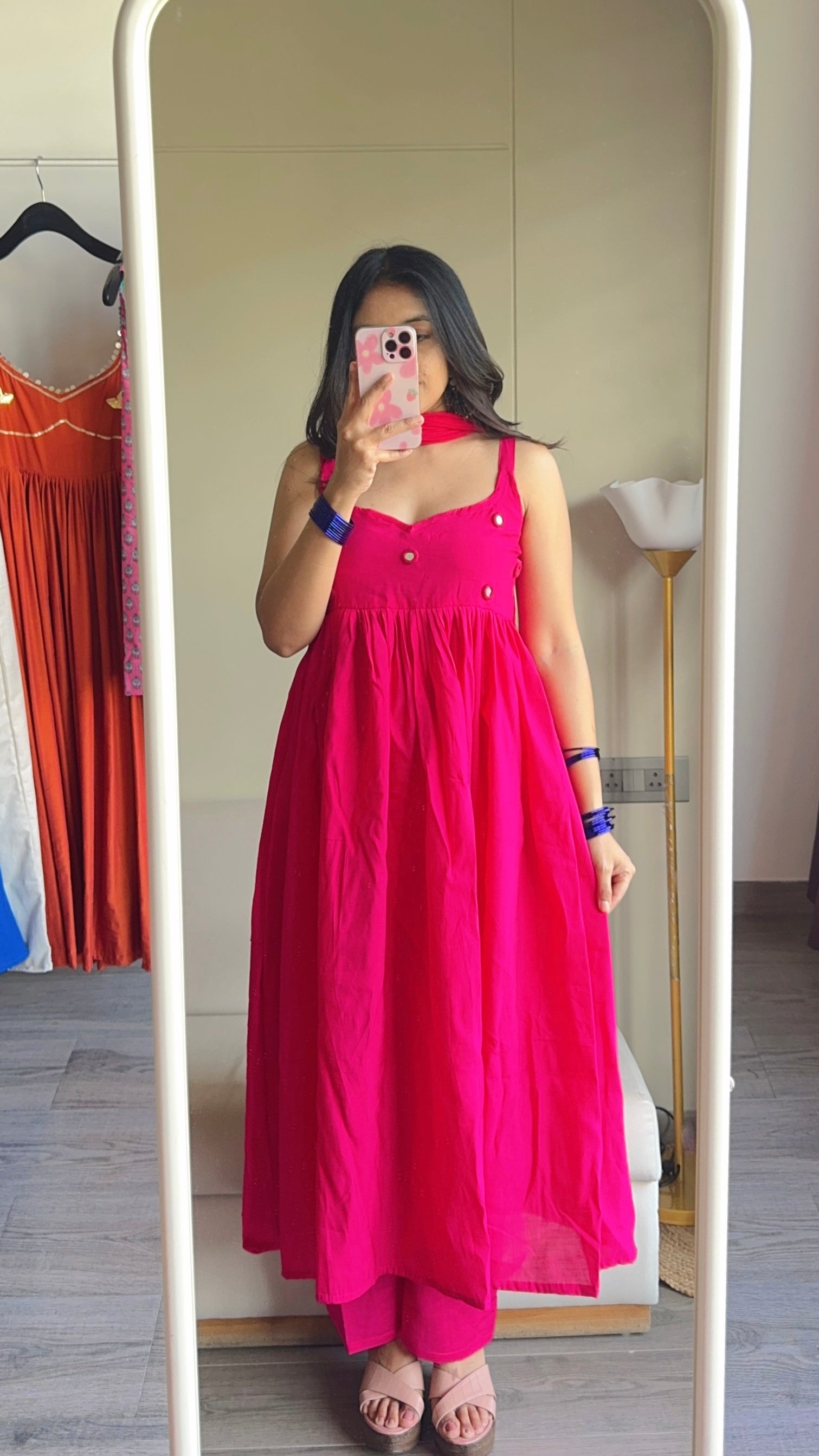 PINK CHANDANI ANARKALI DRESS