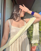 WHITE CHANDANI ANARKALI DRESS