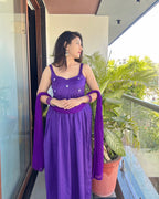 PURPLE CHANDANI ANARKALI DRESS