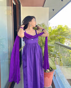 PURPLE CHANDANI ANARKALI DRESS