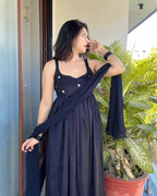 BLACK CHANDANI ANARKALI DRESS