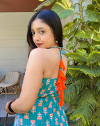 ADAH | long kurti with halter neck