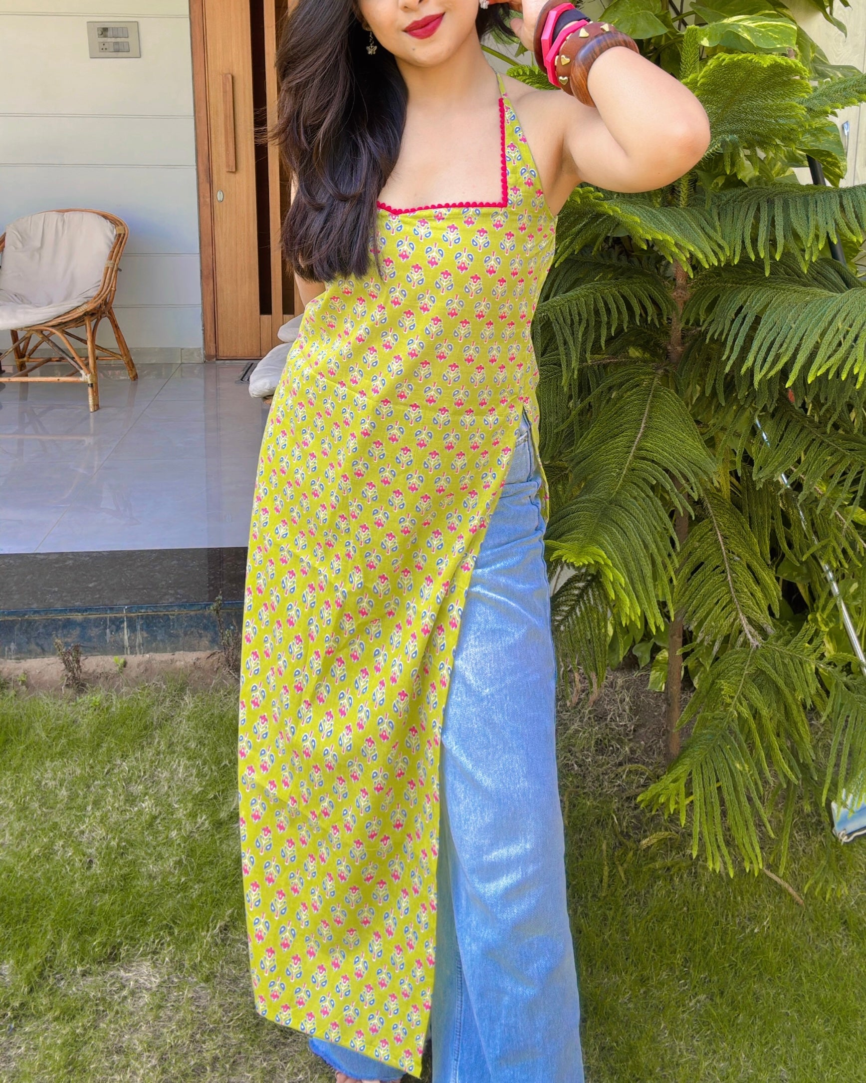 RIDA | long kurti with halter neck