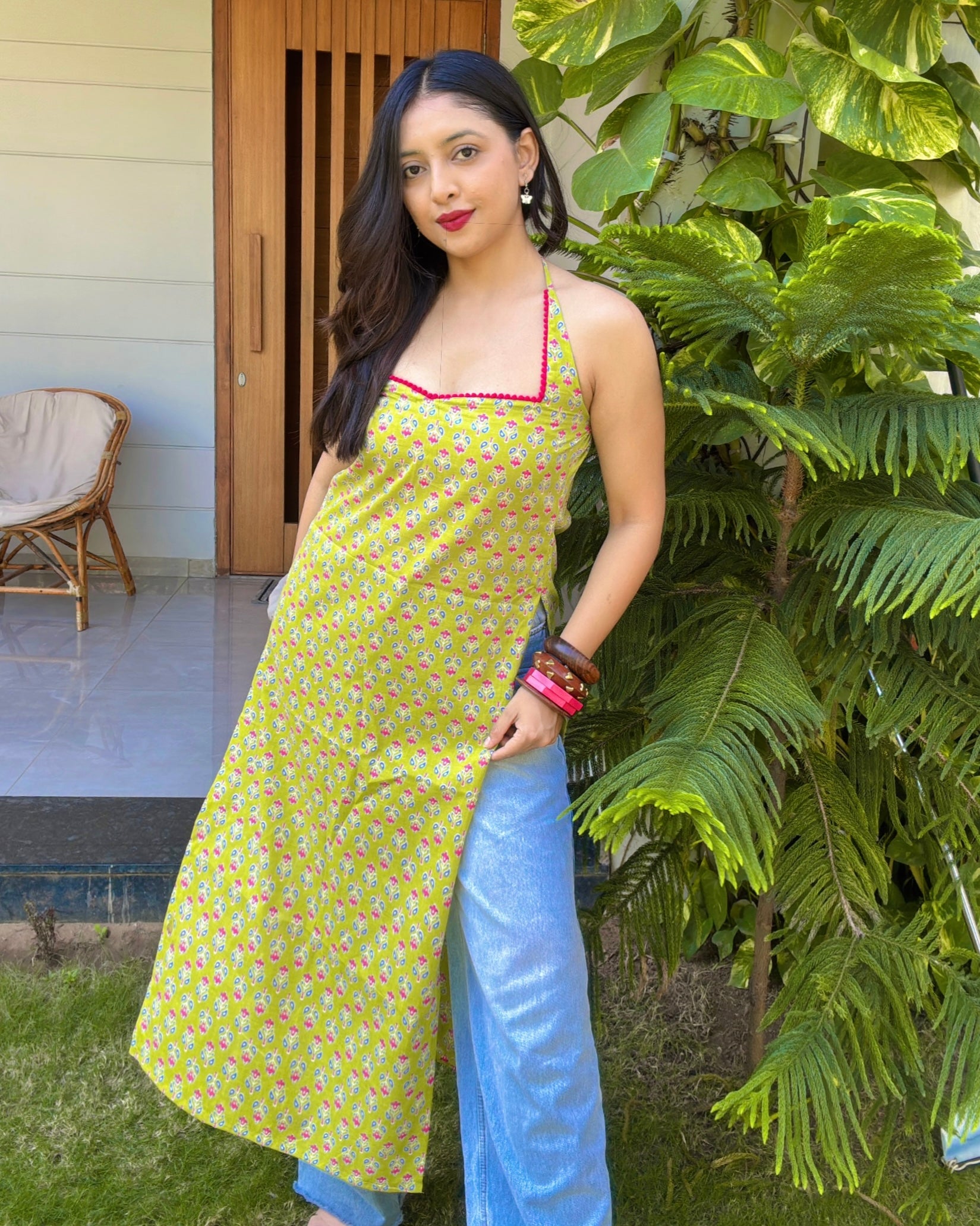 RIDA | long kurti with halter neck