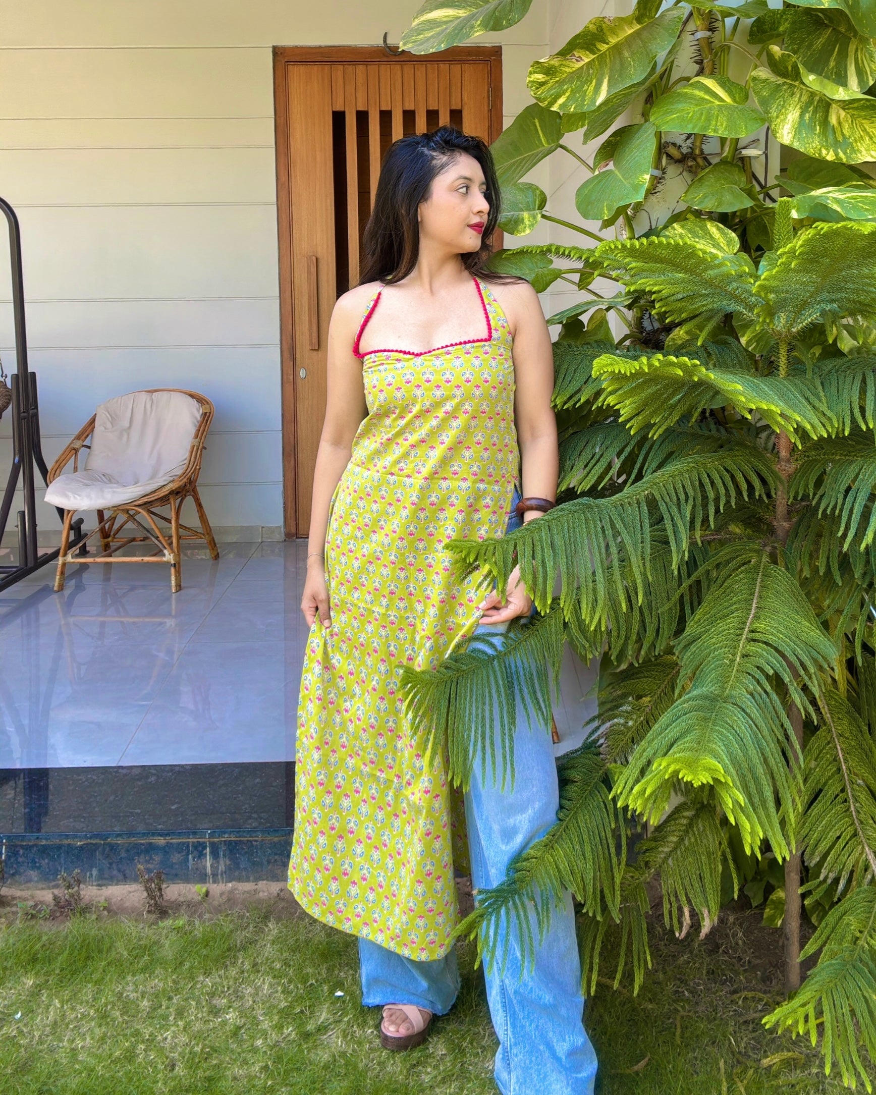 RIDA | long kurti with halter neck