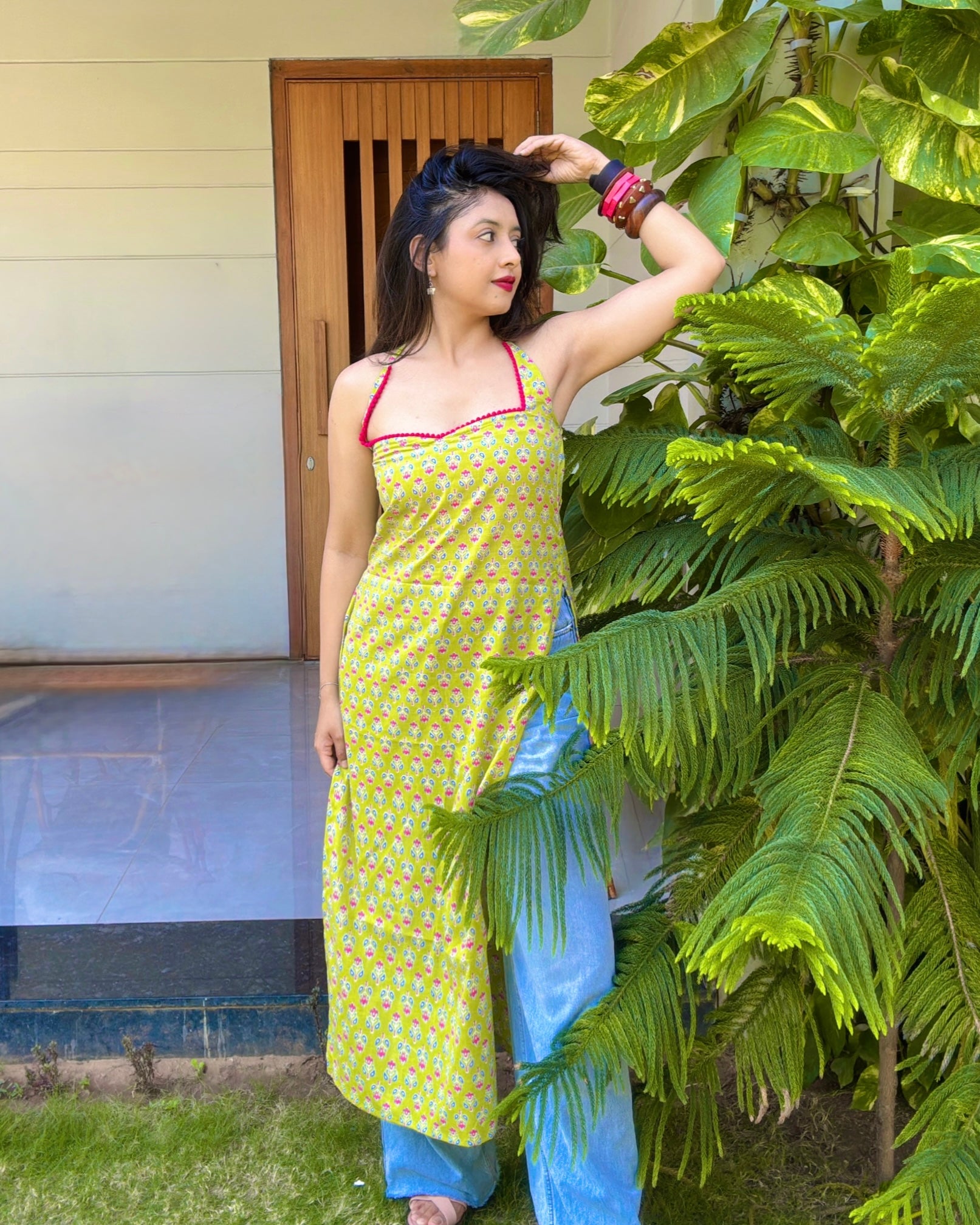 RIDA | long kurti with halter neck