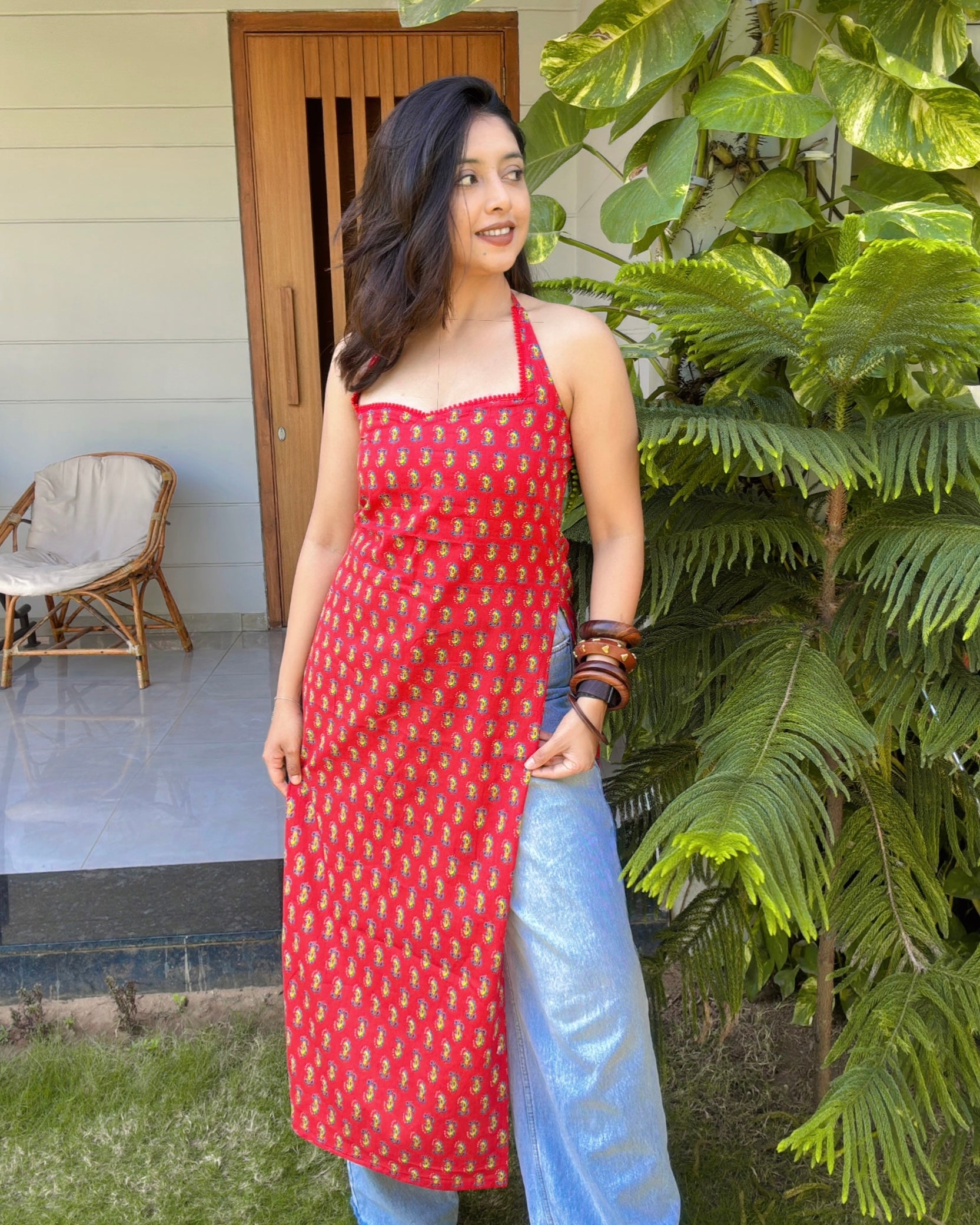 BAANI | long kurti with halter neck