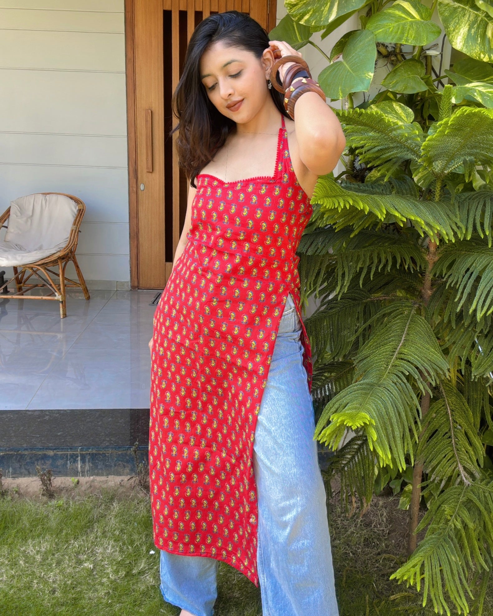BAANI | long kurti with halter neck
