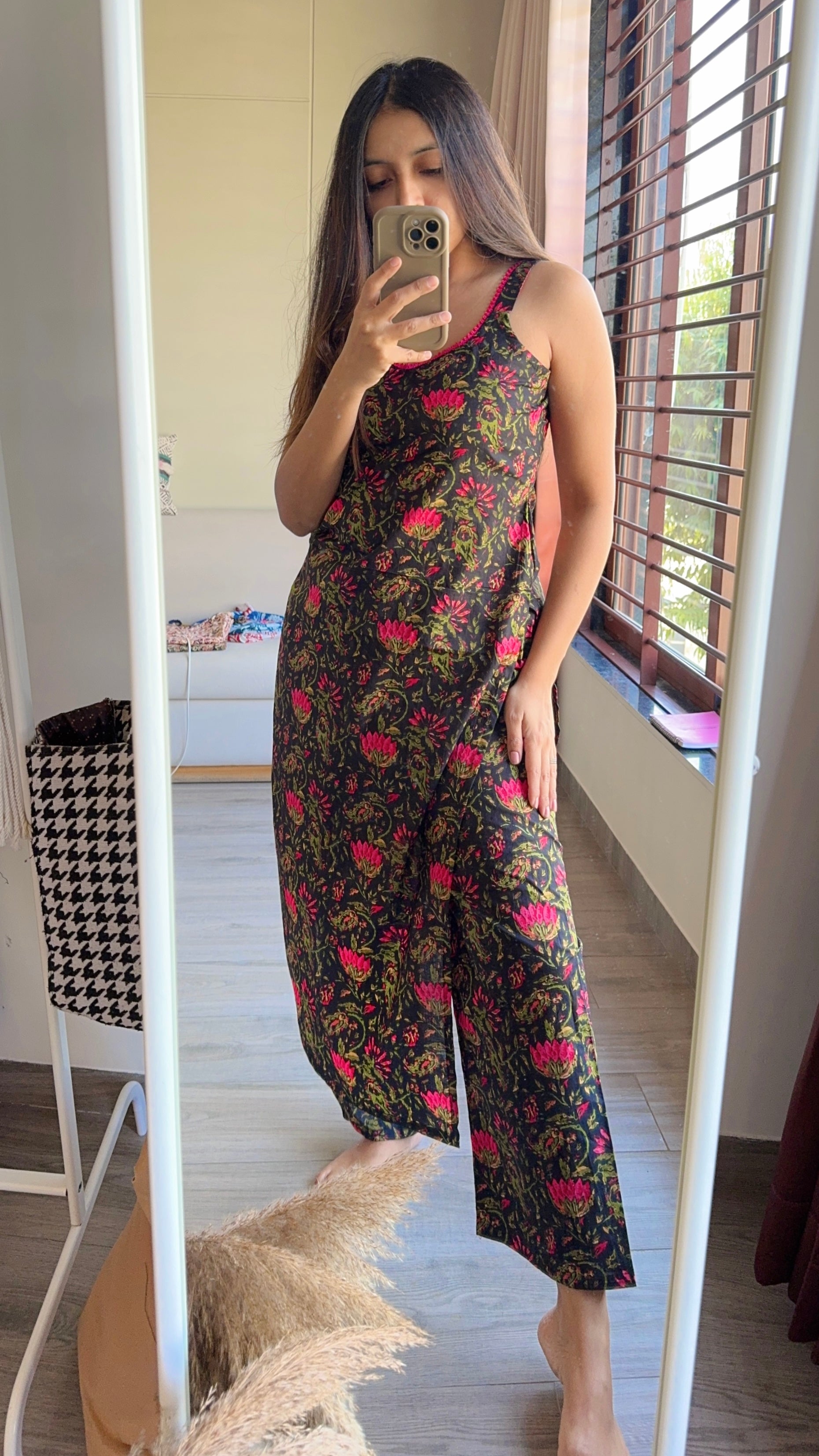 black pink vel co ord