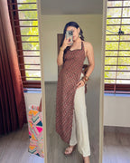 NAAZ | long kurti with halter neck