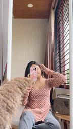 cream gamthi full sleeves short kurti