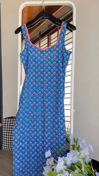 blue butti long kurti