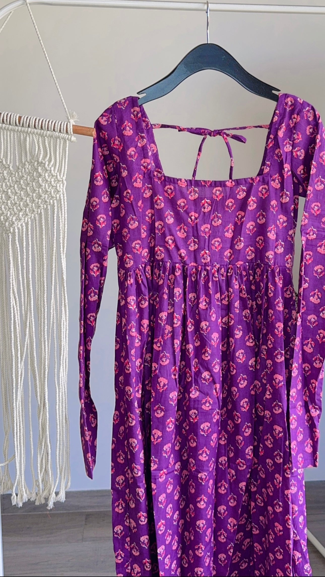 purple butti anarkali