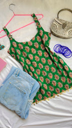 Kachhi keri shortie with gold coin lace