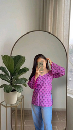 PURPLE SURAJMUKHI | bell sleeves kurta